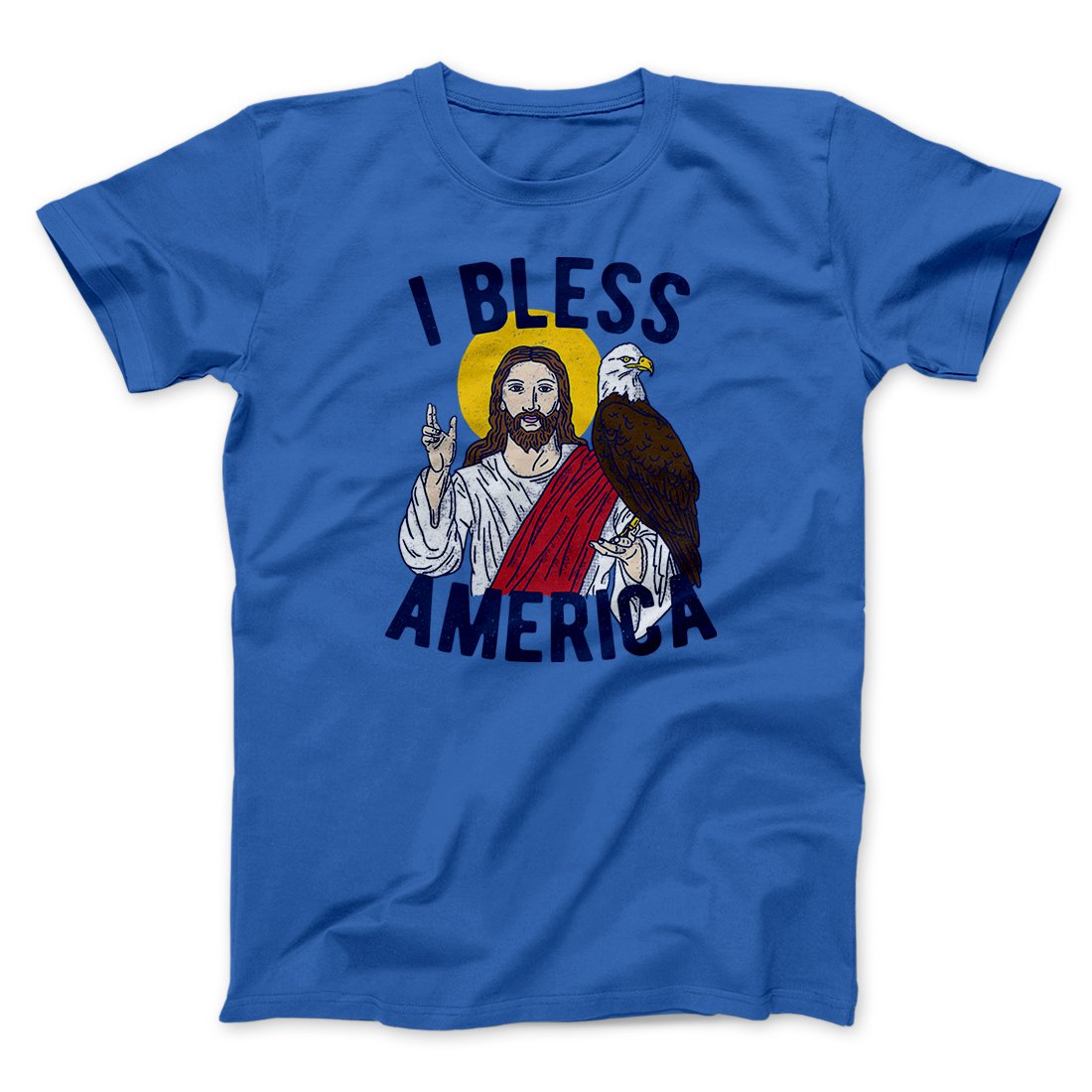 I Bless America Men Unisex T-Shirt - Soft Combed Cotton Crew Neck Tee