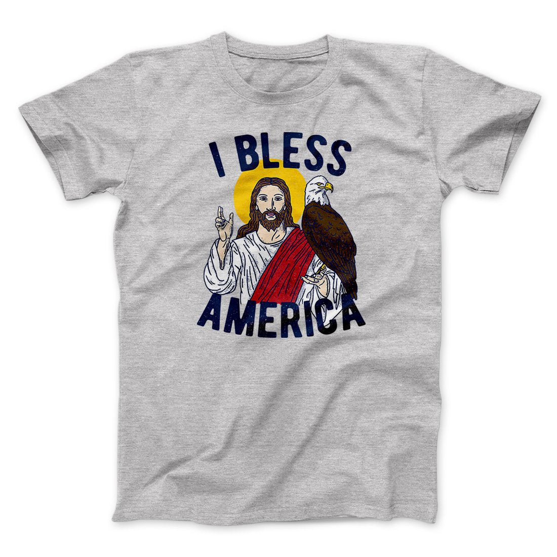 I Bless America Men Unisex T-Shirt - Soft Combed Cotton Crew Neck Tee