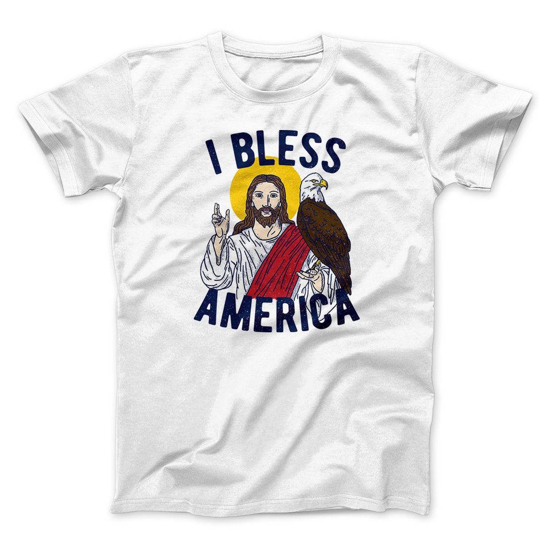 I Bless America Men Unisex T-Shirt - Soft Combed Cotton Crew Neck Tee