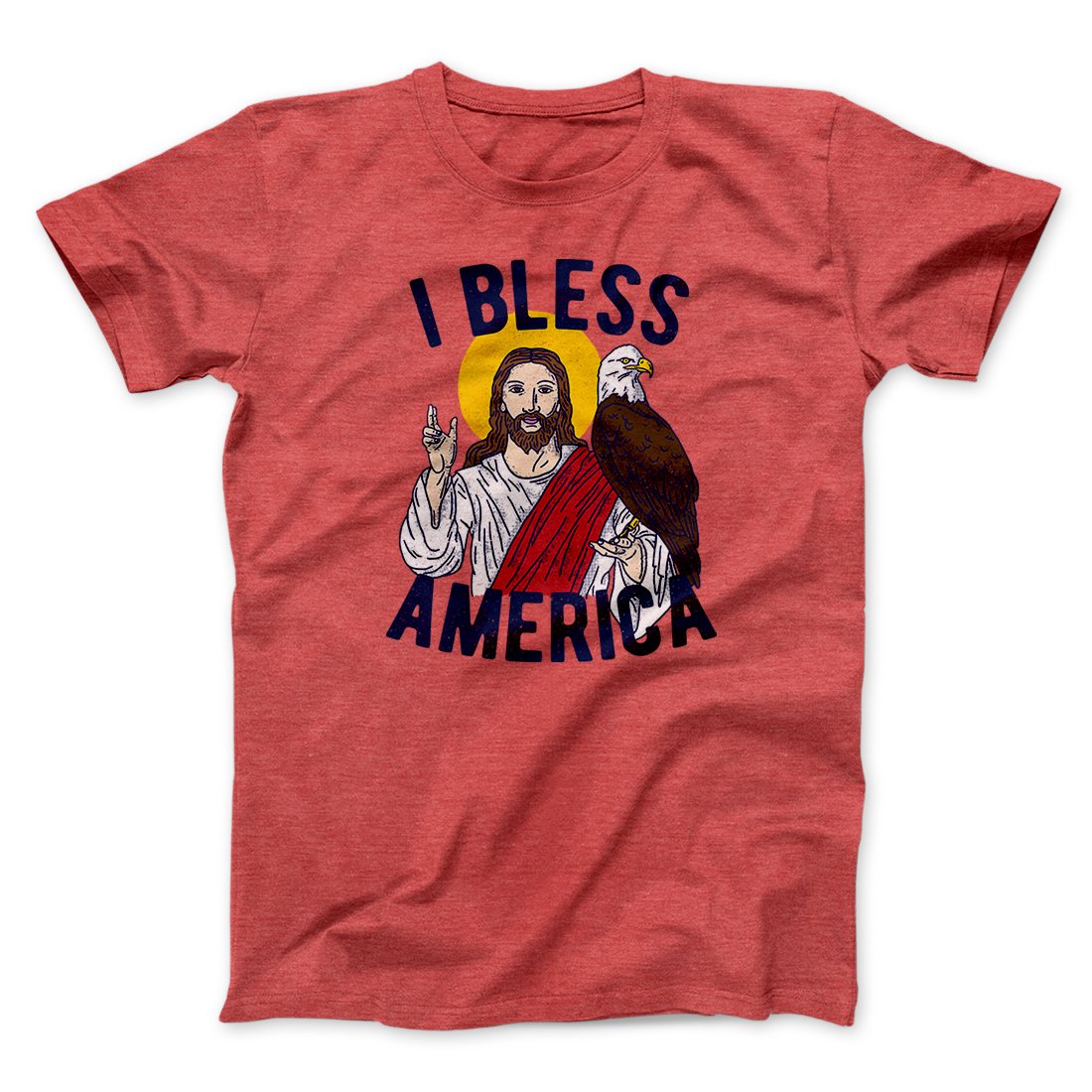 I Bless America Men Unisex T-Shirt - Soft Combed Cotton Crew Neck Tee