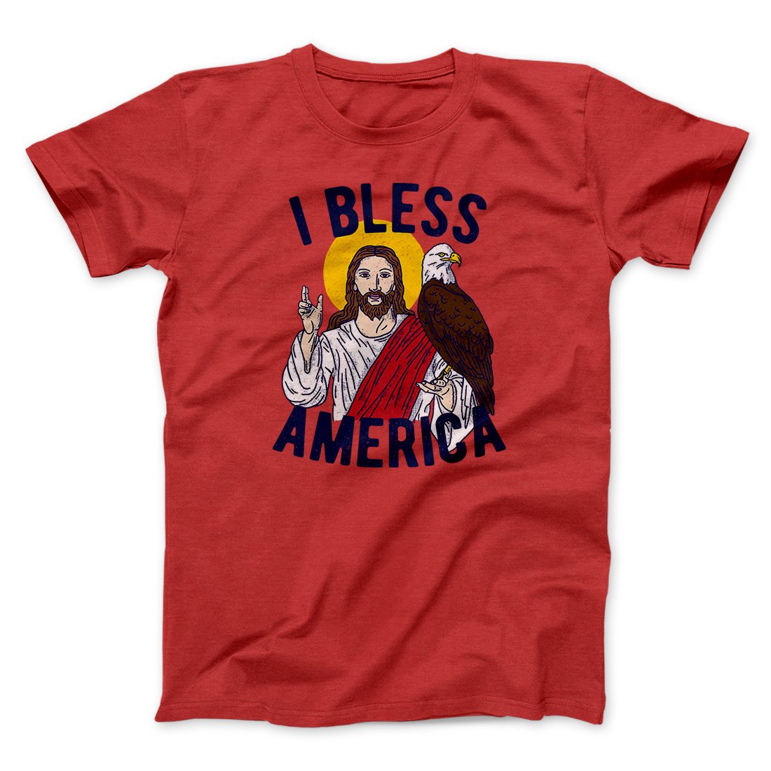 I Bless America Men Unisex T-Shirt - Soft Combed Cotton Crew Neck Tee