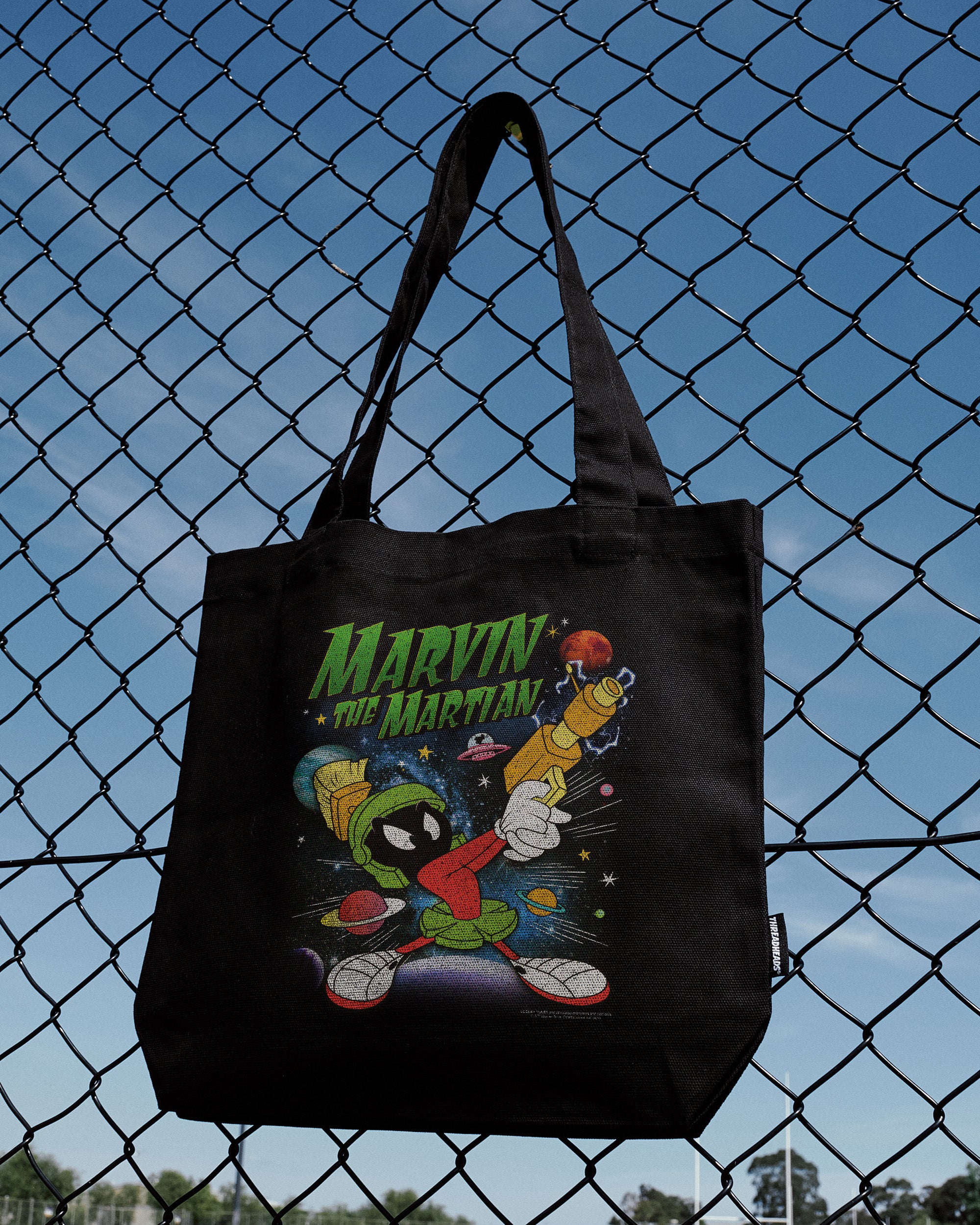 Marvin the Martian Vintage Tote Bag - 100% Cotton Canvas with Reinforced Straps