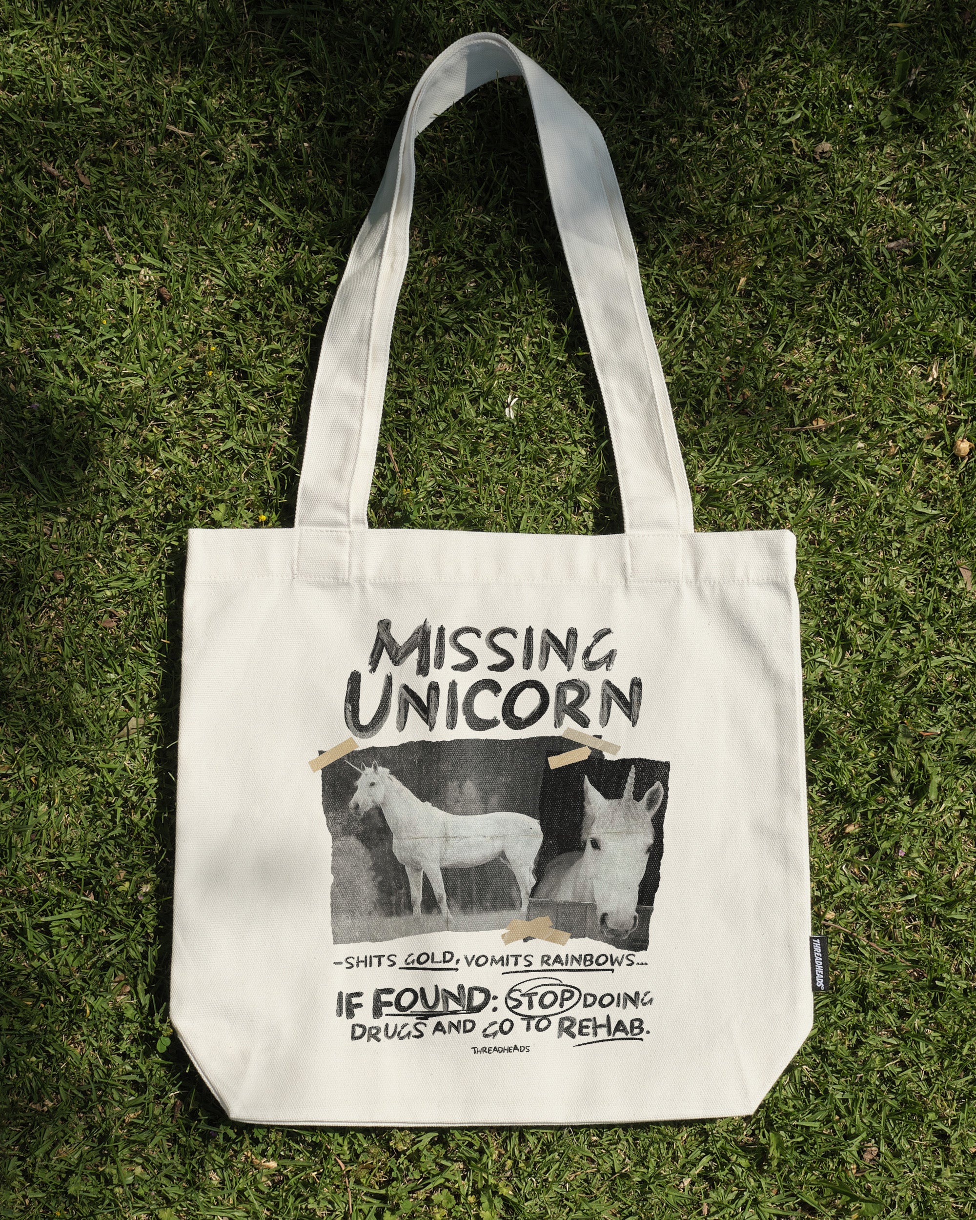Missing Unicorn Tote Bag - Premium 100% Cotton Canvas