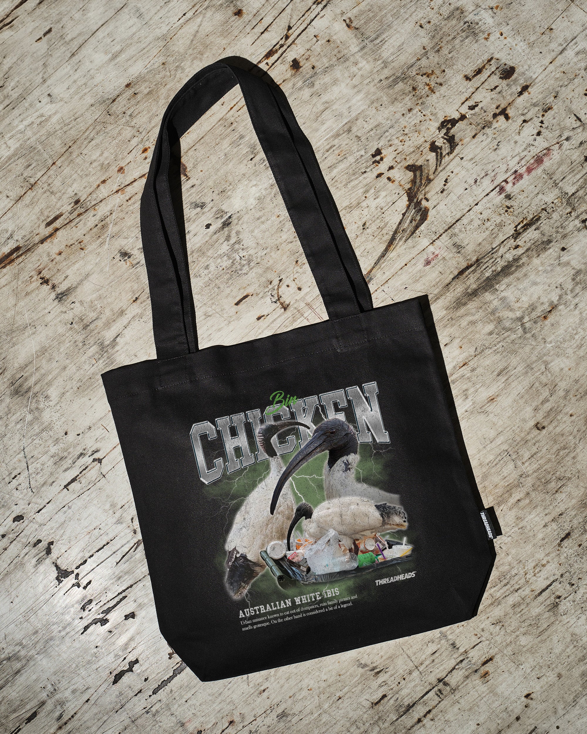 Vintage Bin Chicken Tote Bag - 100% Cotton Canvas with Reinforced Straps