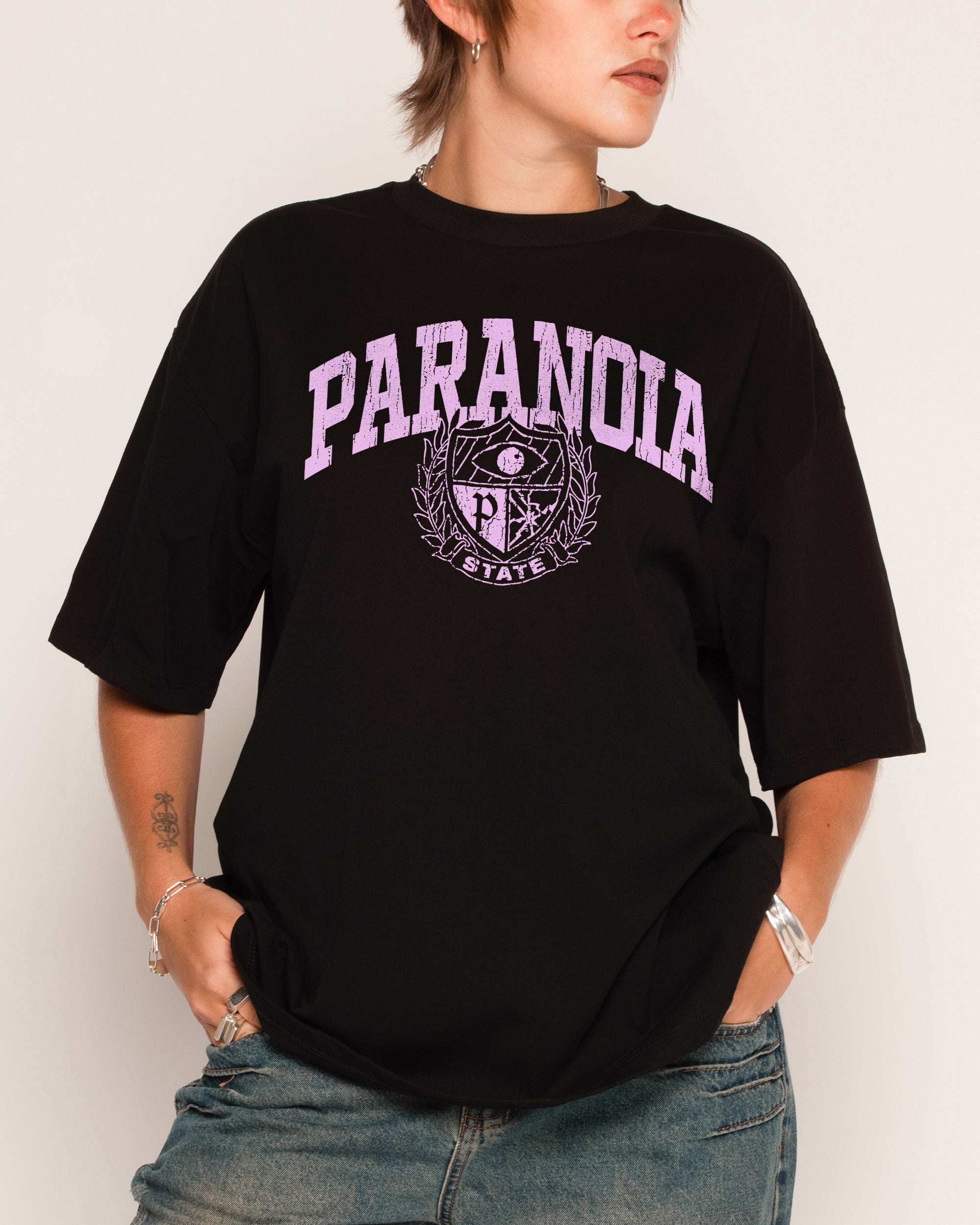 Paranoia State Oversized Graphic Tee - Unisex 100% Combed Cotton Heavyweight