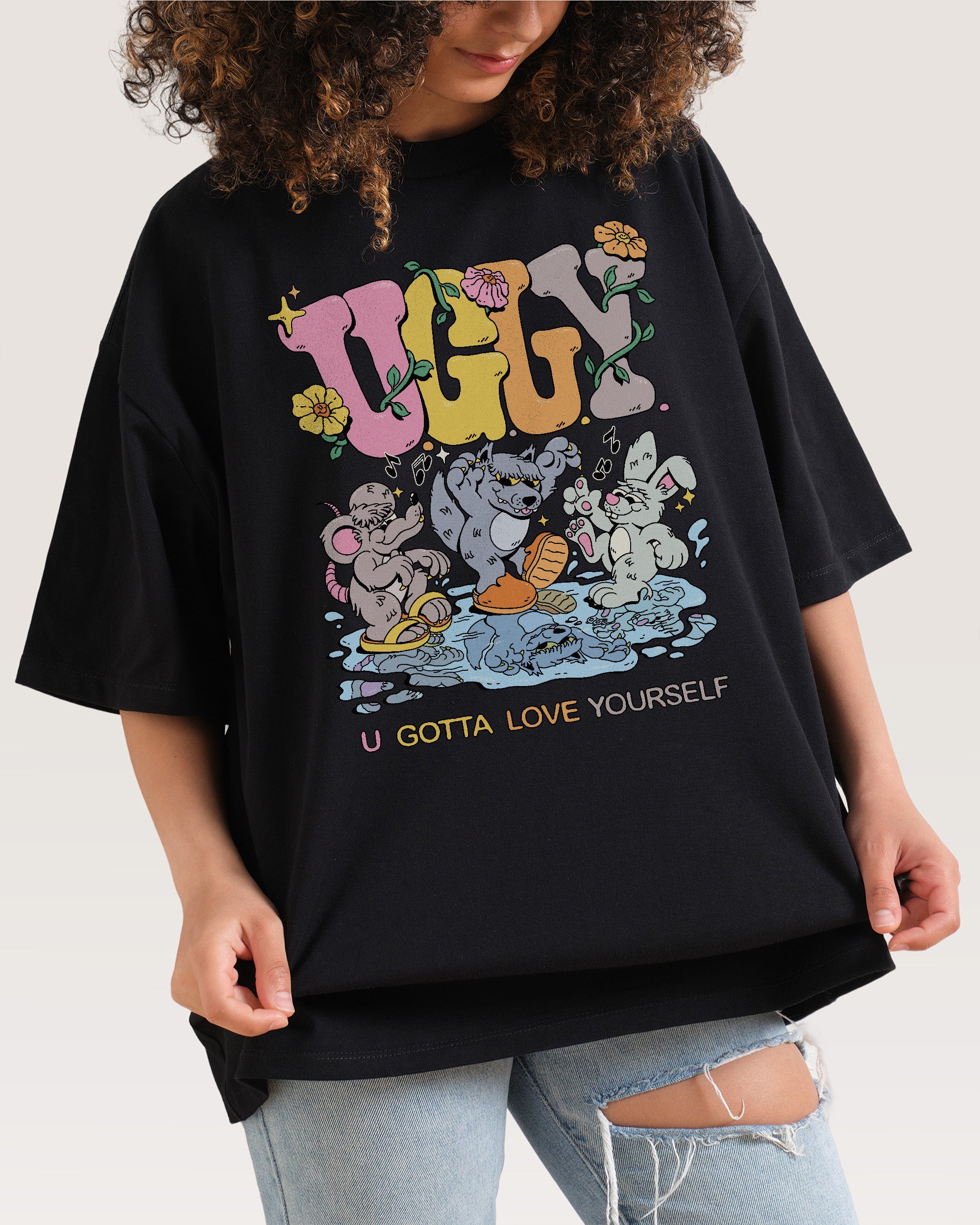 You Gotta Love Yourself Oversized Graphic Tee - Unisex 90s Boxy Fit 100% Combed Cotton